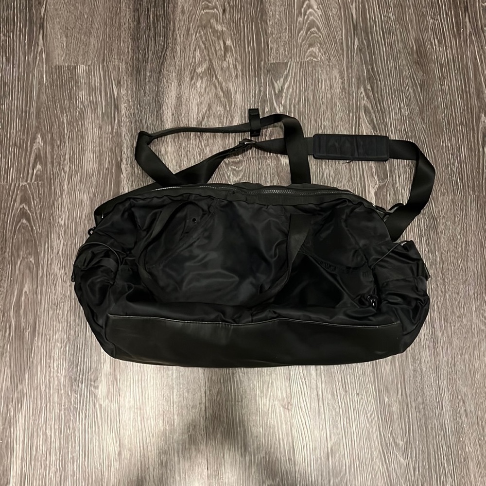 Black duffel bag